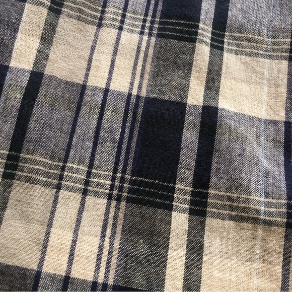 Ralph Lauren Men’s Size XL Blaire Navy/Tan Plaid Dress Linen Shirt Long Sleeves - Picture 13 of 14